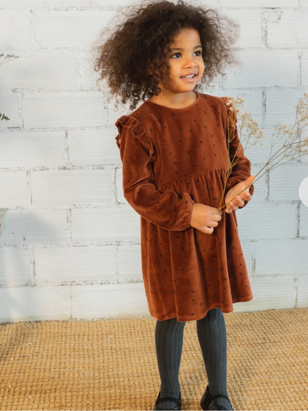 Buho Velvet Dress in CREAM